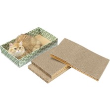 Kedi Tırmalama Tahtası,kedi Kazı Kazan Kutusu ile 3pc Kedi Kazı Tablası,kapalı Kediler Için Tersinir Oluklu Kedi Scratcher Karton ve Salon Yatağı, Cat