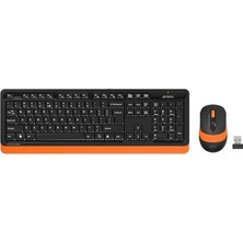 A4Tech A4 Tech FG1010 2.4g Q Türkçe Fn-Multimedya Klavye+Optik 2000DPI Mouse Siyah/turuncu Kablosuz Set