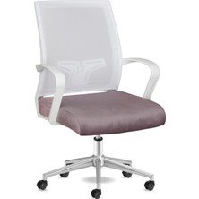 Fashion Ergonomik Fileli Ofis & Çalışma Koltuğu Toz Lila Kumaş