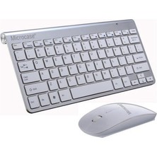 2.4 Ghz Wireless Kablosuz Slim Klavye ve Mouse Seti + Türkçe Klavye Etiketi - AL2770 Gümüş