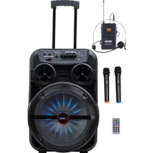 MXR-280SXC Taşınabilir Seyyar Portatif 3 Mikrofonlu Şarjlı Ses Sistemi Hoparlör, 280 Watt, Siyah
