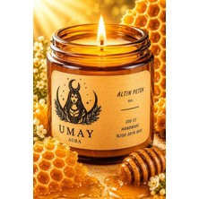 Bal Kokulu Mum -%100 Doğal Soya Wax Amber Kavanoz Aromaterapi Mum - 100 cc