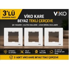 Viko Kare Beyaz Tekli Çerçeve 3 Adet | | Sıfır Ürün | Anahtar & Priz Çerçevesi