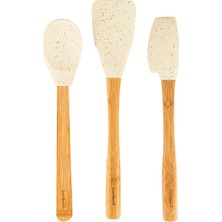 Zolly 3'lü Spatula Seti Beyaz Büyük BAMBU,8681734458545