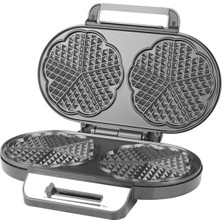 Çift Kalpli Waffle Makinesi, 10 Mini Kalp Veya 2 Büyük Waffle Yapar, 1200W Üstün Performans, Hızlı Eşit Isıtmalı Çift, Yapışmaz Pişirme Plakaları