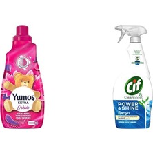 Extra Orkide 60 Yıkama Konsantre Çamaşır Yumuşatıcısı (1 x 1440 Ml)(1) Cif Power Shine Cleanboost Sprey Temizleyici Banyo Için Temizleyici ve Kireç Çö