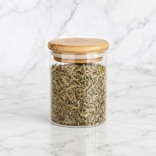 350 ml Bambu Kapaklı Cam Kavanoz, Silikon Contalı Şeffaf Baharatlık ve Saklama Kabı, Çay Kahve Şeker Baharat Kuruyemiş Kavanozu