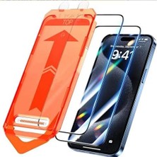 Teknosepetim iPhone 14 Ekran Koruyucu Tam Kaplayan Cam Otomatik Hizalamalı Toz Önleyici Ekran Koruyu