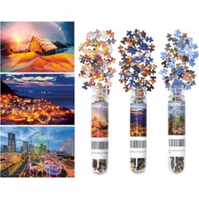 3 Paket Manzara Mini Yapboz Yetişkinler Için 150 Parça Küçük Yapboz 15 x 10 cm Ev Eğlence Oyuncakları Ev Dekoru Yapbozlar