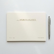 Paperto. Tarihsiz Aylık Planlayıcı, 29,7 × 21 Cm, 32 Sayfa, 110 gr Ivory Kağıt, Krem Kapak, Aylık Plan Defteri (Türkçe)