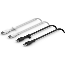 Belkin Boost Charge Flex Silikon Usb-C Şarj Kablosu, Usb-C, iPhone 16, 15, S24, S23, Ipad, Macbook,