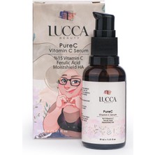 Purec%15 Vitamin C Serumu – Aydınlatıcı Cilt Serumu, Hyaluronik Asit ve Ferulik Asit Içerikli, Vegan, 30 ml