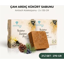 Çam Ardıç Katranlı Kükürt Sabunu - Doğal El Yapımı Katı Sabun, Yüz Saç ve Vücut Için, Zeytinyağlı, Vegan (Ikili)
