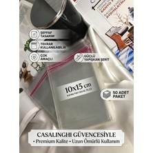 Kendinden Yapışkanlı Jelatin Poşet Bantlı Şeffaf Opp Torba Paket 10X15 cm (Kapak Payı Dahil) - 50 Adet