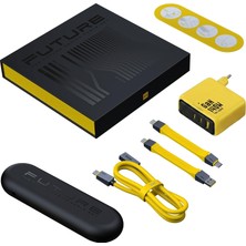 The Future 4-In-1 40GBPS 8k Destekli 240W Pd 3.1 Usb4 Süper Hızlı Şarj/data Kablo, Youth 140W 3 Portlu Şarj Adaptörü Seti