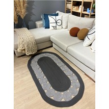 Cookie Jüt Hasırlı El Örgüsü Kilim Antrasitgri 80 x 250