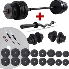 Spor 108 kg Z Bar Halter Seti ve Dambıl Seti Ağırlık Fitness Seti