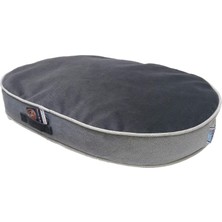 Elips Lüks Visco Dolgulu Çift Taraflı ve Fermuarlı Yıkanabilir Köpek YATAĞI-XLARGE(70X100X10CM)(E-BLACKGREY-XL)