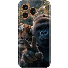 Honor 600 Pro 5g ile Uyumlu Kılıf, Goril ve Kaplan Temalı Desenli, Darbe Emici Silikon