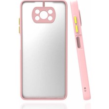 Xiaomi Poco X3 Kılıf Silikon Mat Kamera Korumalı Kapak Hux Pembe