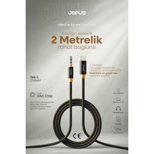 Iphone Android Uyumlu - Type-C To 3.5mm Aux Ses Kablosu - Tak Çalıştır Aux Örgülü - 2 Metre Ja-12