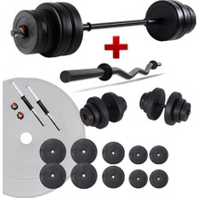 Spor 68 kg Z Bar Halter Seti ve Dambıl Seti Ağırlık Fitness Seti