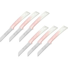New Global Pure Line Meyve Bıçağı Seti 6'lı Pembe, Tırtıklı Sebze Meyve Bıçak Seti