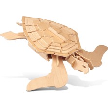 Yeşil Kaplumbağa Ahşap 3D Yapboz Yapı Kiti