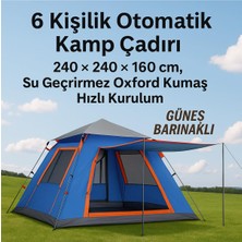 Aile Boyu 6 Kişilik Otomatik Çadır – Piknik, Tatil ve Kamp Için Geniş Tasarım