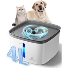 Kedi Su Çeşmesi, 140 Oz/4l Ultra Sessiz Köpek Su Haznesi, Anında Temiz Girdap Tasarımı, Filtreli Pet Su Çeşmesi, LED Işıklı Otomatik Içme Için Kedi Kö