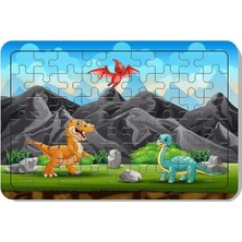 Baskı Atölyesi 54 Parça Ahşap Puzzle Dinazorlar Pzl 1096