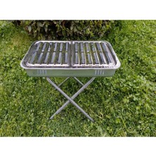 Paslanmaz Dumansız Ayaklı Mangal Hertür Et+Tavuk+Közleme Için Krom Oluklu Köfteci Izgara Mangal 50CM, ABN2504252203