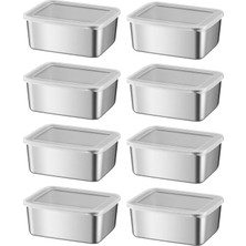 8 Adet 304 Çelik 550 ml Yemek Meyve Et Buzdolabı Beslenme Saklama Kabı MT107-8