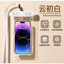Su Geçirmez Telefon Kılıfı, Tüm Cihazlar ile Uyumlu, Deniz Havuz Su Altı Çekim, Şeffaf, Beyaz