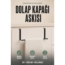 Siyah Metal Mutfak Düzenleyici Dolap Kapağı Askısı ve Mutfak Bezi Tutucu Askılık Havlu Askılığı Organizer MT132S