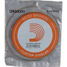 D'Addario Daddario BW042 Akustik Tek Tel, 80/20 Bronze Wound, 042, (La) Pak