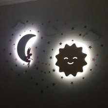 Güneş Ay Bebek Odası Çocuk Odası Ledli Gece Lambası