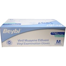 Pudrasız Vinil Eldiven, M Beden, 100'LÜ Kutu, Beyaz