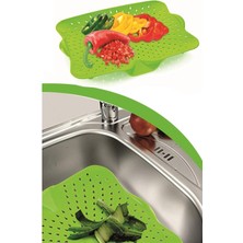 Mutfak Lavabo Meyve Sebze Yıkama Kurutma Süzgeci, Yeşil