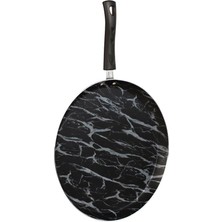579.0127 Granit Yanmaz Yapışmaz Tava Krep Tavası 32 cm Siyah