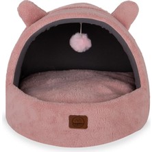 Jungolica Pet Products Jungolica Tom Kedi Yatağı Pembe 40X50 Cm, Ultra Yumuşak Peluş, Çıkarılabilir Çift Taraflı Minder, Üs