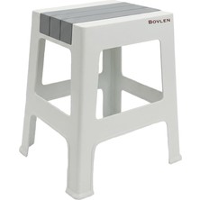 Kaymaz Tabanlı Ev Ofis Taburesi - 120 kg Taşıma Kapasiteli Kaymaz Banyo Taburesi - Çocuk Taburesi - 35X45X40 cm (Büyük Gri)