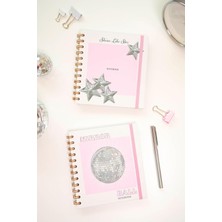 15X15 cm Kare 2'li Set Spiralli Çizgili Tarihsiz Not Defteri