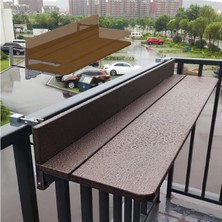 Ayarlanabilir Dış Mekan Katlanır Balkon Korkuluk Masası, Kompakt Veranda Bar Masası, Dayanıklı Kompozit Üst, Yüksekliği Ayarlanabilir, Küçük Güverte K