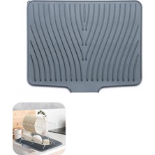 Silikon Bulaşıklık Mat & Bulaşık Kurutma Rafı Mat - 40 x 30 cm Kaymaz, Bpa Içermez, Drenaj Dudaklı Silikon Bulaşık Kurutma Matı, Tabakları, Sebzeleri
