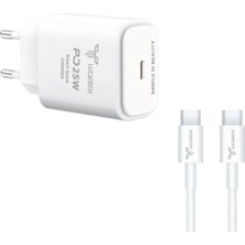 Samsung A20/A20S/A21/A22/A30/A31/A32/A33 ile Uyumlu 25W Type-C Hızlı Şarj Seti, Pd Destekli Adaptör + Kablo