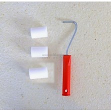 5 cm Sünger Rulo Set, Kırmızı Saplı, Boya Fırçası Seti