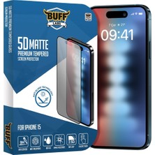Buff Labs Buff iPhone 15 ile Uyumlu 5d Matte Mat Ekran Koruyucu