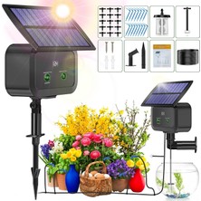 LCD Ekran Güneş Damla Sulama Sistemi Kiti, 30 Çalışma Modu ve 10 Sulama Aralığı Güneş Enerjili Damla Sulama Kiti 15 Saksı Bitkisini Destekler, Bahçe I