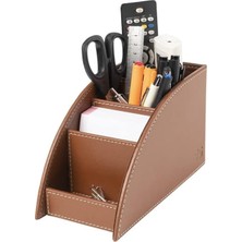 Kalemlik ve Kumandalık Suni Deri Masaüstü Organizer 4 Gözlü 21,5X10X12,5 cm